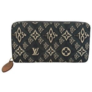 Louis Vuitton 1854 Zippy Long Wallet Navy Jacquard Zip Around Box Dust Bag